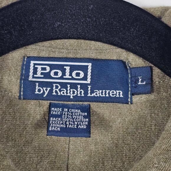 Vintage Polo Ralph Lauren Military Wool Mens Large Long Sleeve Button Shirt - Picture 3 of 6